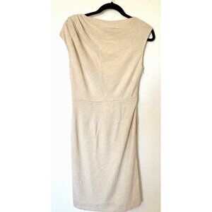 THML M Cream Gold Sleeveless Knit Sheath Dress